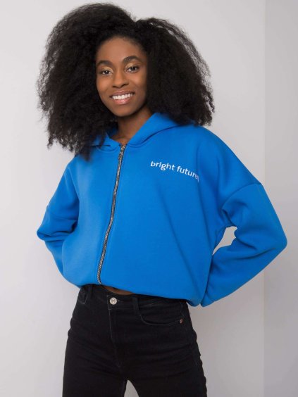 Michelle kék pulóver "bright future" felirattal