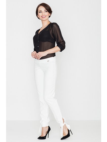 Női hosszú nadrág krémszínben