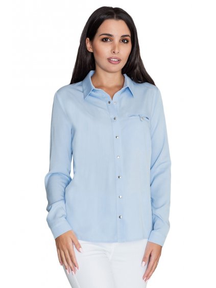 Világoskék ing hosszú ujjakkal