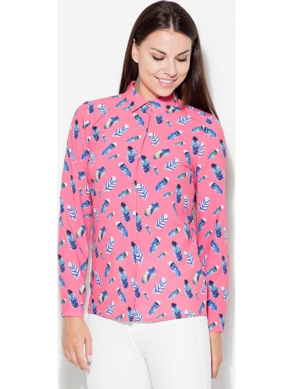 Rózsaszín ing toll mintával