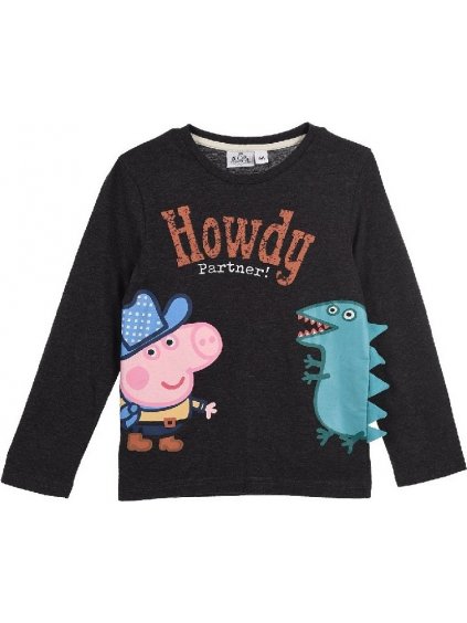 Sötétszürke hosszú ujjú póló Peppa malac