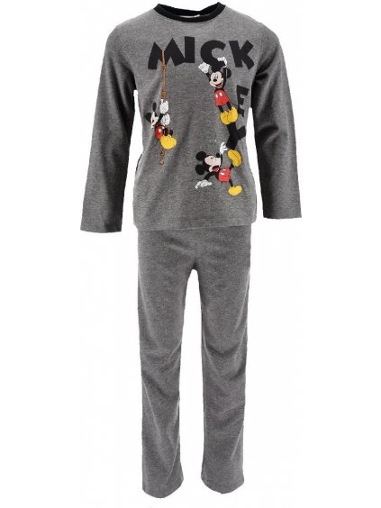 Mickey egeres szürke hosszú fiú pizsama
