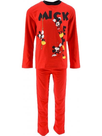 Mickey egeres piros hosszú fiú pizsama