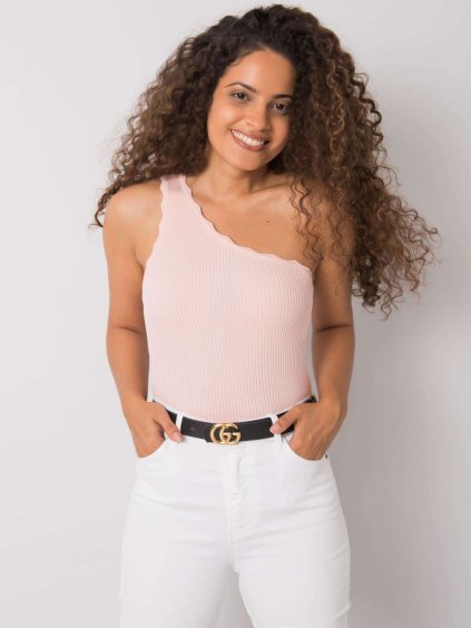Világos rózsaszín félvállas női felső