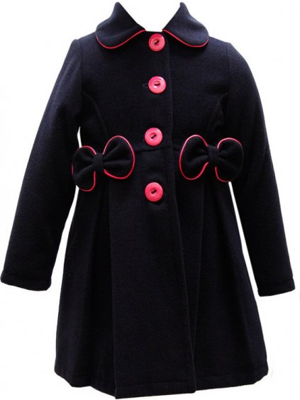 NAT&TOM Fekete elegáns lány kabát masnikkal