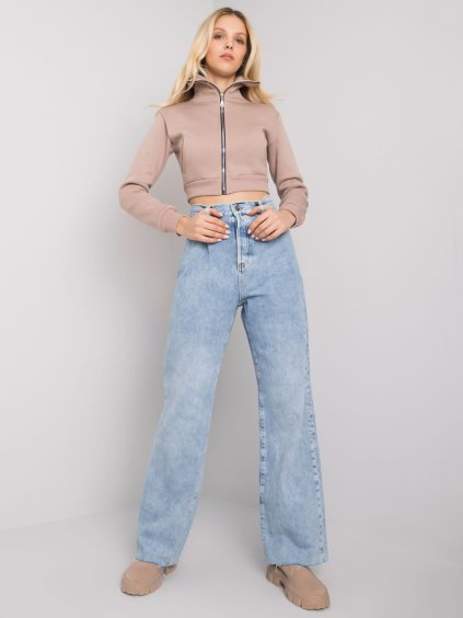 Világoskék trapéznadrág magas derékkal