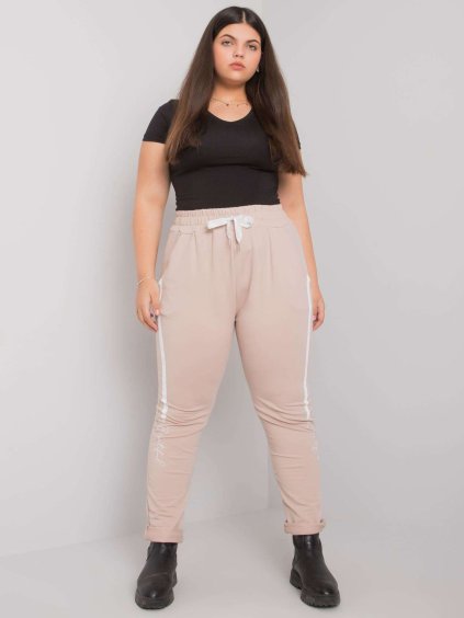 Bézs melegítőnadrág Abelia csíkkal