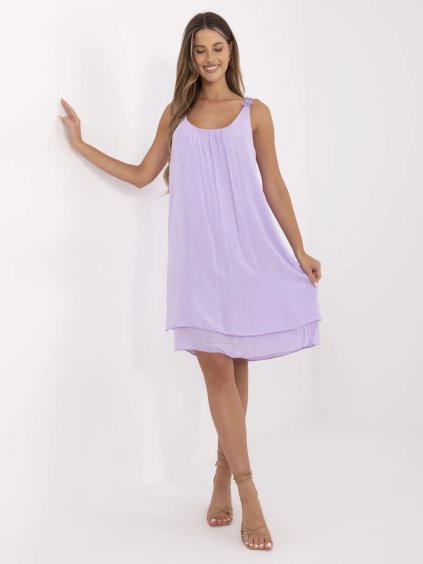 Lila bő pántos ruha