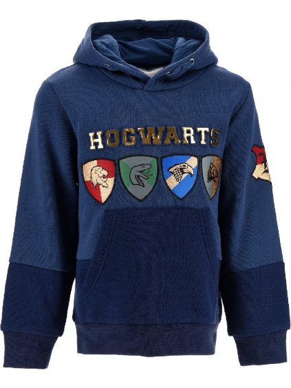 Kék  pulóver pulóver kapucnival és kenguru zsebbel - Harry Potter