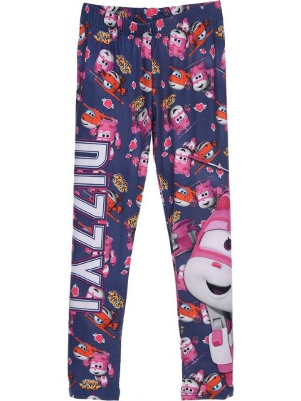 SÖTÉTLILA MINTÁS LEGGINGS - SUPER WINGS JETT AND DIZZY