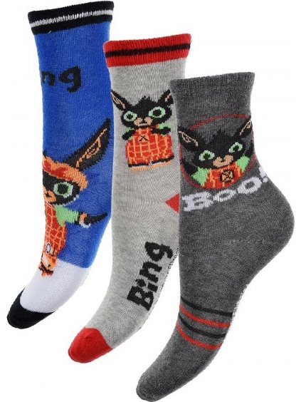Szürke fiú zokni (3 pár) - Bing