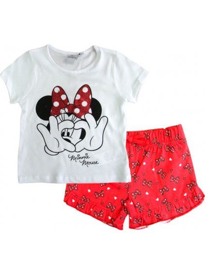 Fehér-piros lány pizsama - Minnie Mouse
