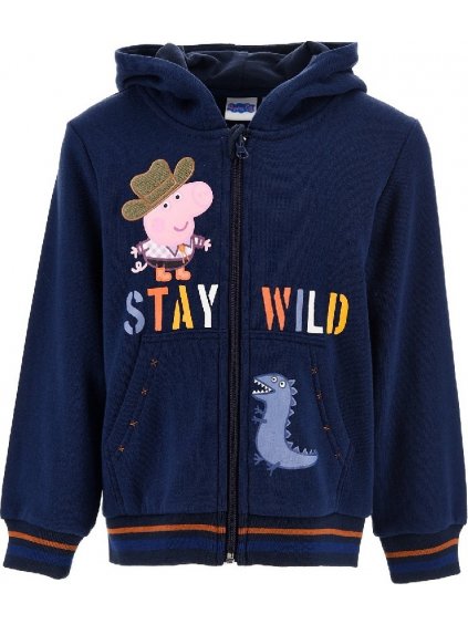 Sötétkék fiú kapucnis pulóver - Peppa Pig