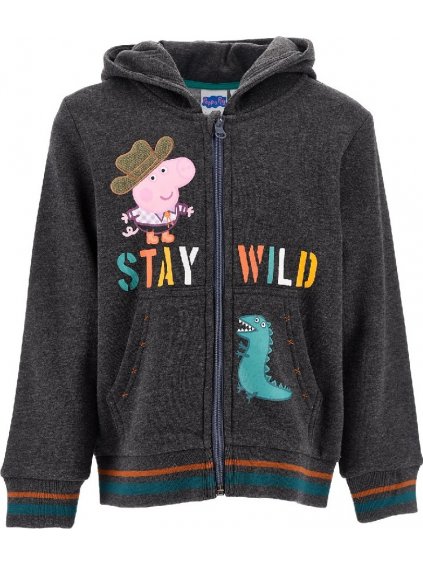 Sötétszürke fiú kapucnis pulóver - Peppa Pig