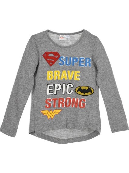 Szürke lány hosszú ujjú póló - Super Hero Girls