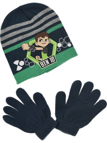 Kék-zöld sapka és kesztyű szett - Ben 10