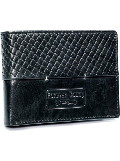 Férfi fekete bőr pénztárca Forever Young F010