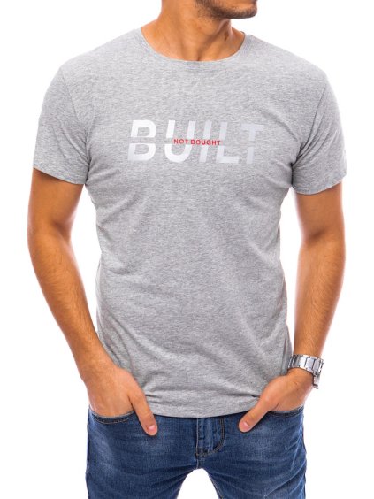 Világosszürke póló "Built not bought"