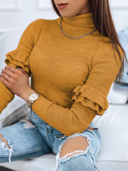 Sötétsárga bordás garbó BUFALO