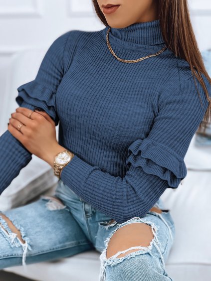 Sötétkék bordás garbó BUFALO