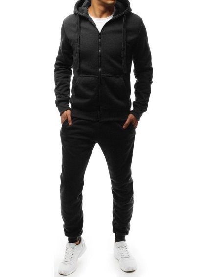 Férfi fekete melegítőszett minta nélkül