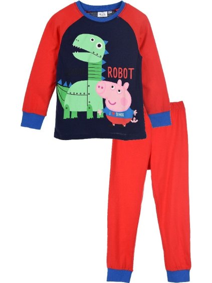 Piros-kék fiú pizsama - Peppa Zsoli