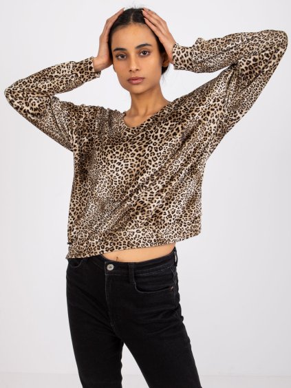 Reagan leopárdmintás velúr blúz