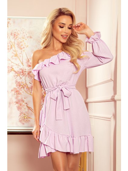Egyujjas világoslila ruha fodrokkal ROSITA