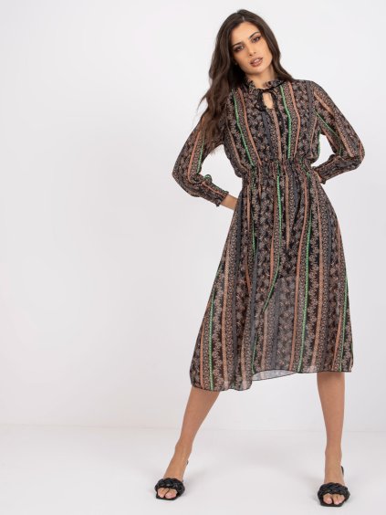 Ava fekete sifon ruha mintákkal