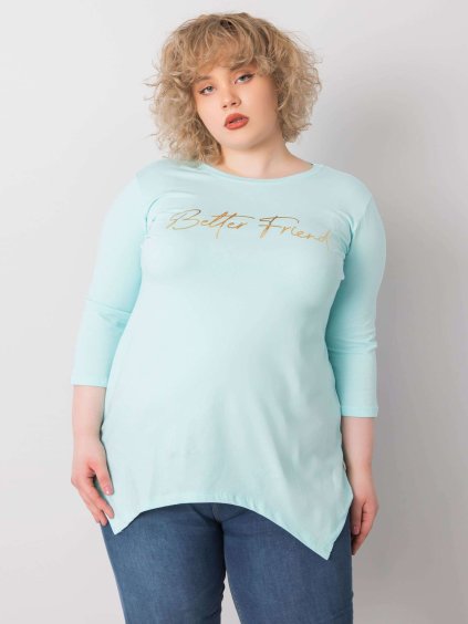 Világoskék női póló felirattal