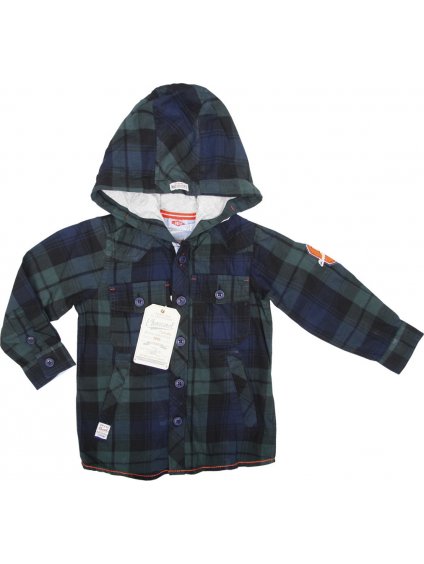 Kék-zöld kockás kapucnis ing