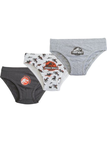 Szürke / fehér / szürke fiú alsónadrág (3 db) - Jurassic Word