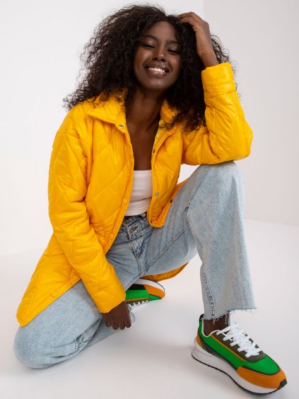 Sárga hosszabb steppelt kabát Kelly