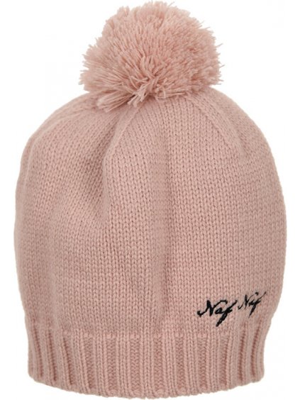 Naf Naf púder színű lány sapka pompommal