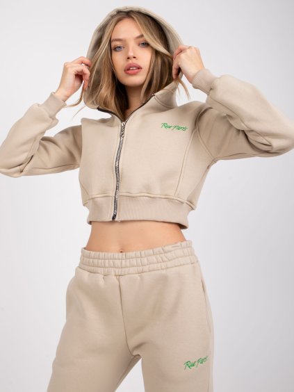 Bézs melegítőnadrág és "crop" pulóver szett California