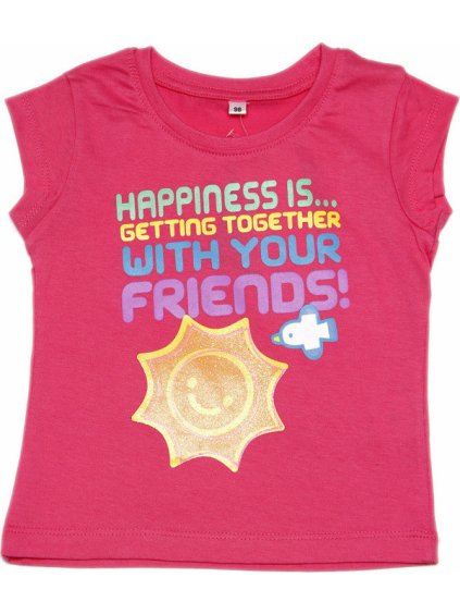 Lány rózsaszín póló színes felirattal