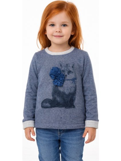 Emoi lány kék pulcsi rókával