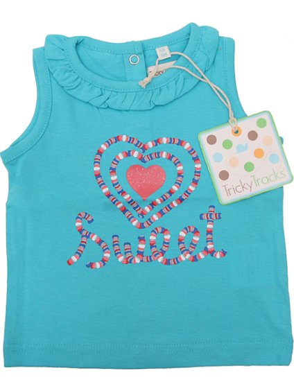 TRICKY TRACKS kék lány ujjatlan póló