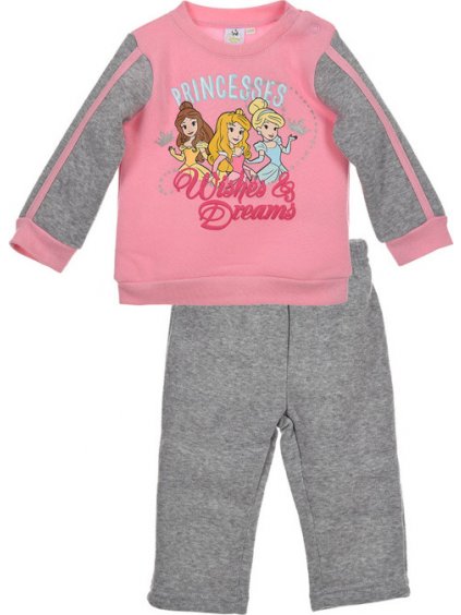 Disney Princess lány rózsaszín/szürke szett: meleg pulóver + nadrág
