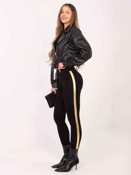 Női fekete / arany leggings (Méret S)