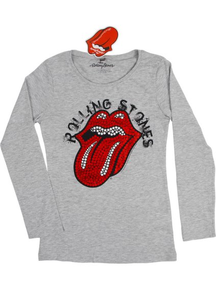 Rolling Stones szürke lány póló mintával