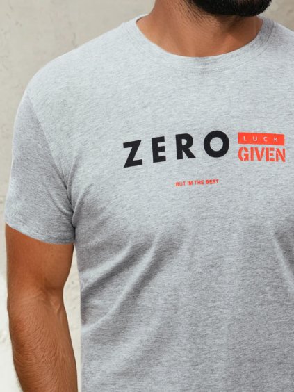 Világosszürke férfi póló ZERO felirattal