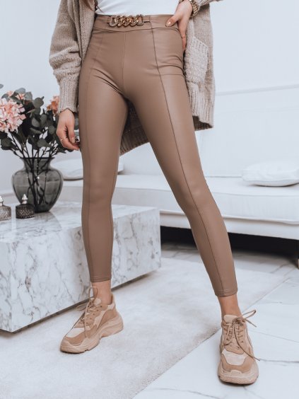 Bézs fényes leggings STRIKE