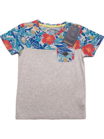 Ebound fiú szürke póló virágokkal