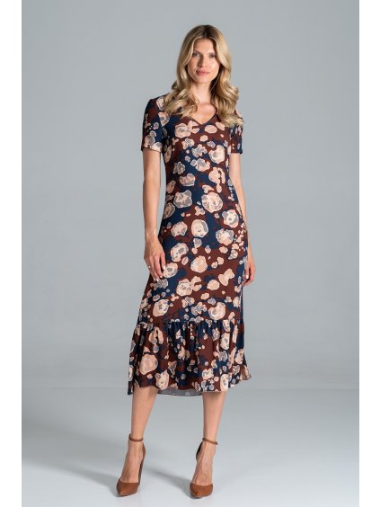 Sötét virágmintás ruha