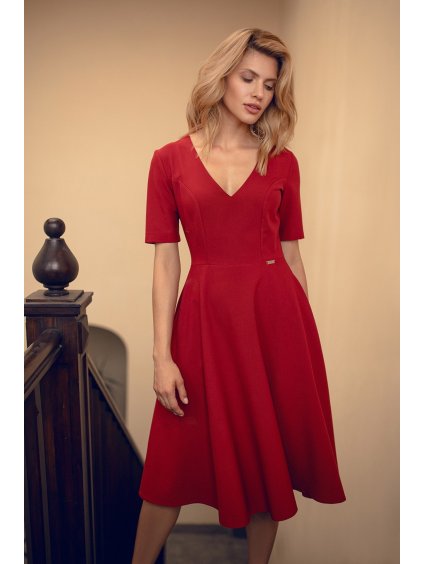 Elegáns ruha M673 Deep Red