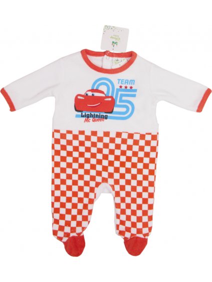 Verdák - fehér-piros overál alváshoz Villám McQeen