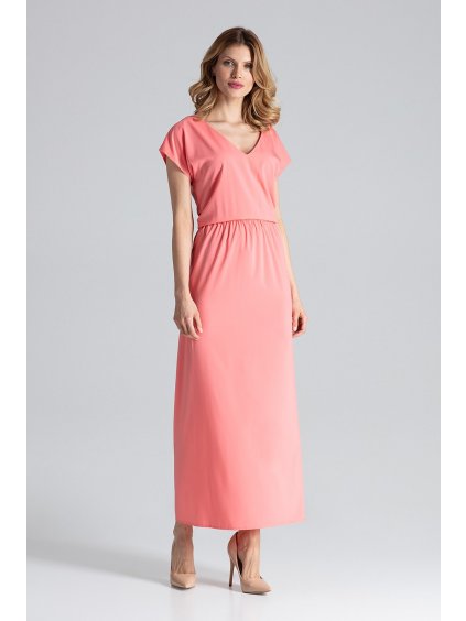 Rózsaszín hosszú ruha M668 Coral