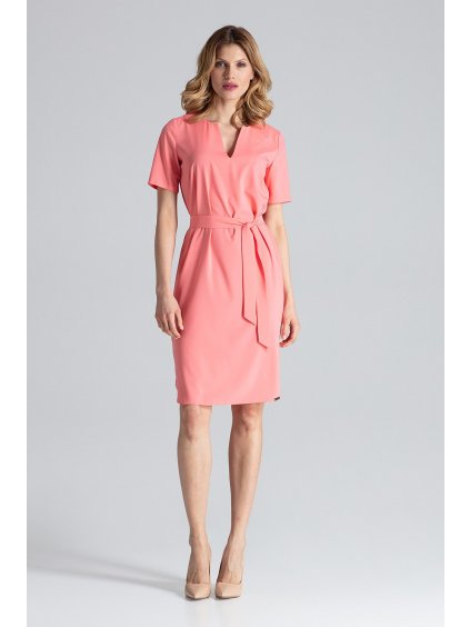 Barackszínű rövid ruha M669 Coral