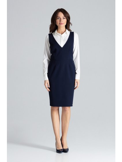 Elegáns ruha V alakú nyakkivágással